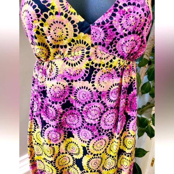 Old Navy Linen Purple Polyester Halter Neck Sleeveless Long Maxi Sz M - Picture 2 of 7